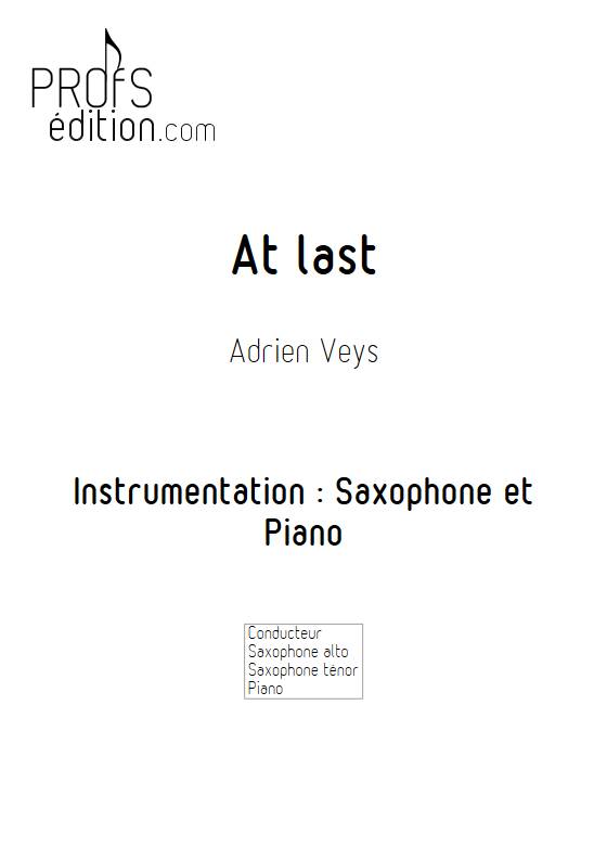 At last - Saxophone Piano - VEYS A. - page de garde