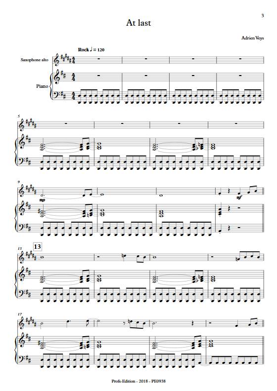 At last - Saxophone Piano - VEYS A. - app.scorescoreTitle