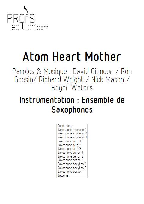 Atom Heart Mother - Ensemble de Saxophones - PINK FLOYD - page de garde