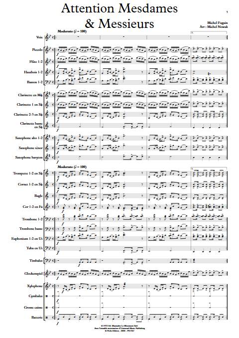 Attention Mesdames & Messieurs - Orchestre d'Harmonie - FUGAIN M. - Partition