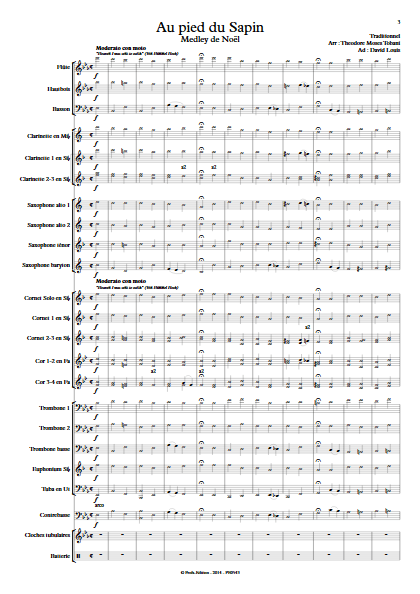 Au pied du sapin - Medley de Noël - Orchestre d'Harmonie - TRADITIONNEL - Partition