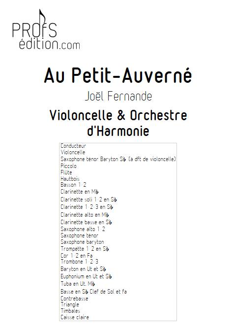 Au Petit-Auverné - Orchestre d'harmonie - FERNANDE J. - page de garde
