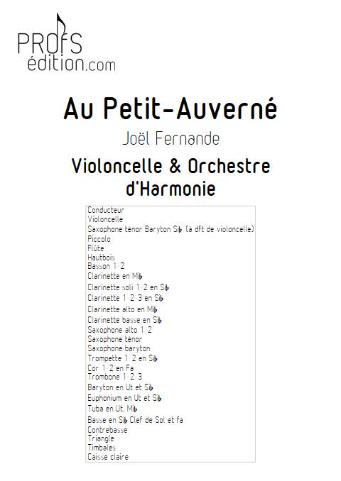 Au Petit-Auverné - Orchestre d'harmonie - FERNANDE J. - page de garde