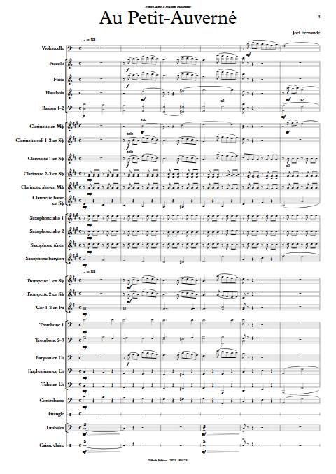 Au Petit-Auverné - Orchestre d'harmonie - FERNANDE J. - app.scorescoreTitle
