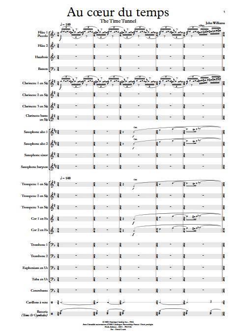 Au cœur du temps - Orchestre d'Harmonie - WILLIAMS J. - Partition