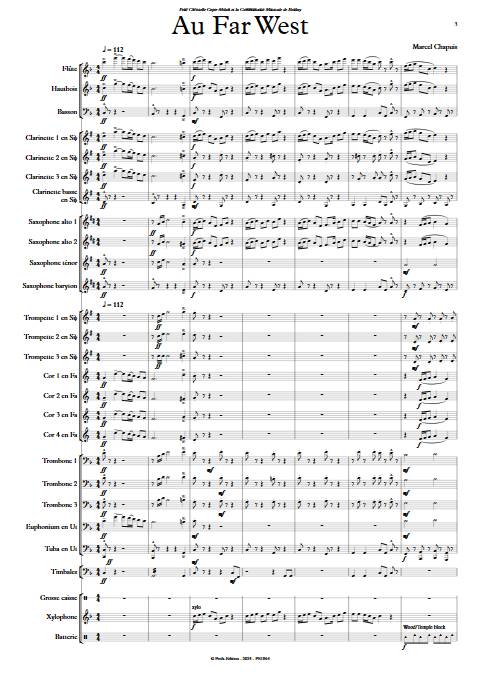 Au far west - Orchestre d'harmonie - CHAPUIS M. - Partition