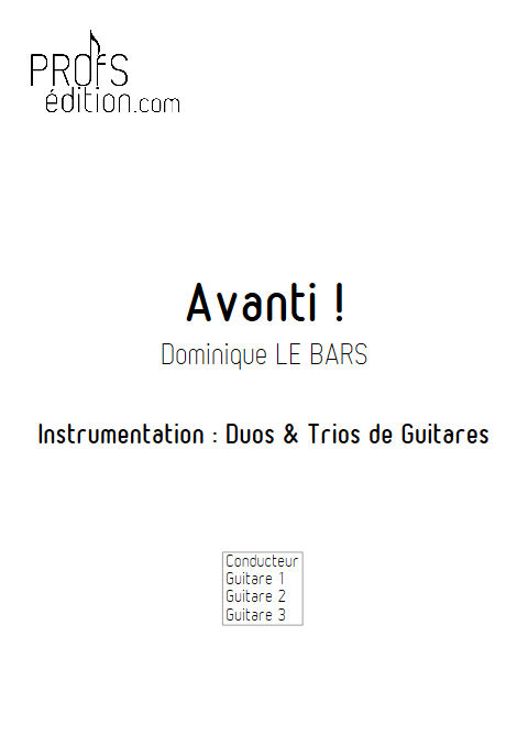 Avanti ! - Duos & Trios Guitare - LE BARS D. - page de garde