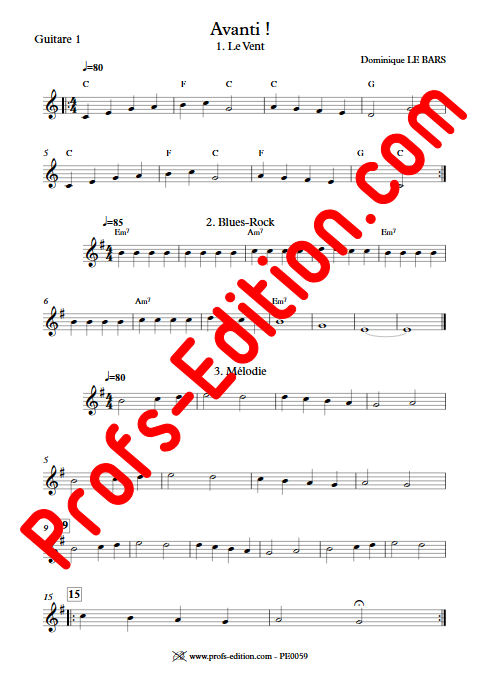 Avanti ! - Duos & Trios Guitare - LE BARS D. - app.scorescoreTitle