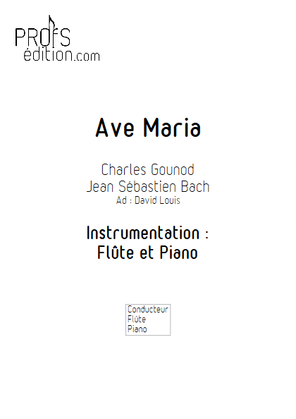 Ave Maria - Flûte et Piano - BACH & GOUNOD - page de garde