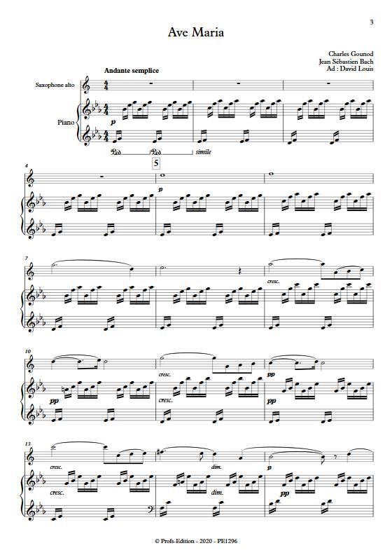 Ave Maria - Saxophone Piano - GOUNOD C. BACH J. S. - app.scorescoreTitle
