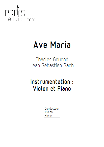 Ave Maria - Violon et Piano - BACH & GOUNOD - page de garde