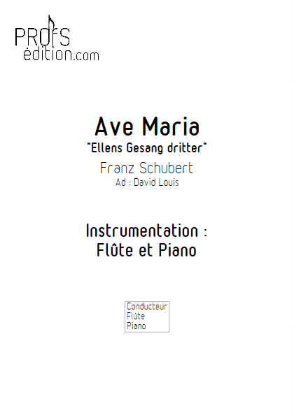 Ave Maria - Flûte et Piano - SCHUBERT F. - page de garde