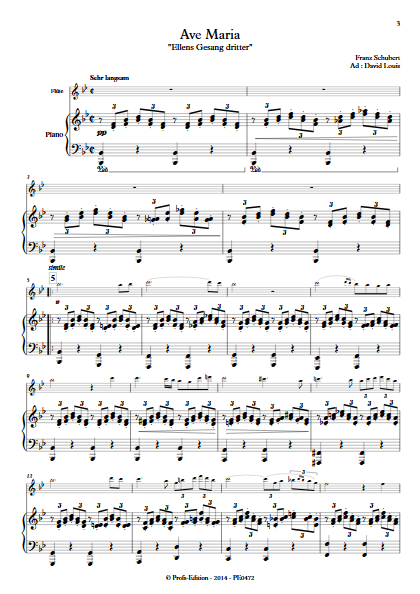 Ave Maria - Flûte et Piano - SCHUBERT F. - Partition