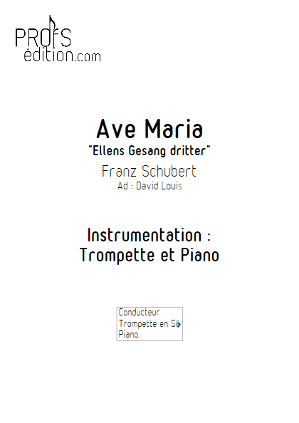 Ave Maria - Trompette et Piano - SCHUBERT F. - page de garde