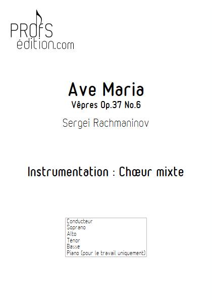 Ave Maria (Vêpres) - Chœur mixte - RACHMANINOV - page de garde