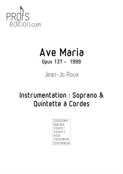 Ave Maria - Soprano & Quintette à Cordes - ROUX J.J. - page de garde
