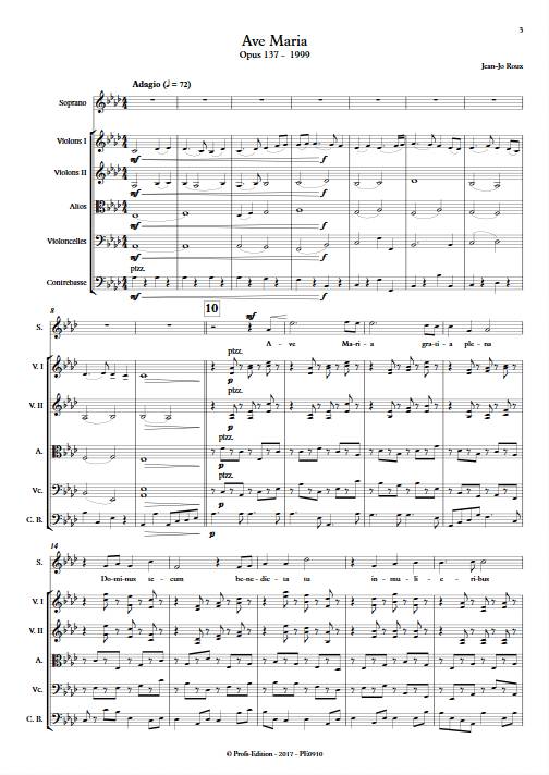 Ave Maria - Soprano & Quintette à Cordes - ROUX J.J. - app.scorescoreTitle