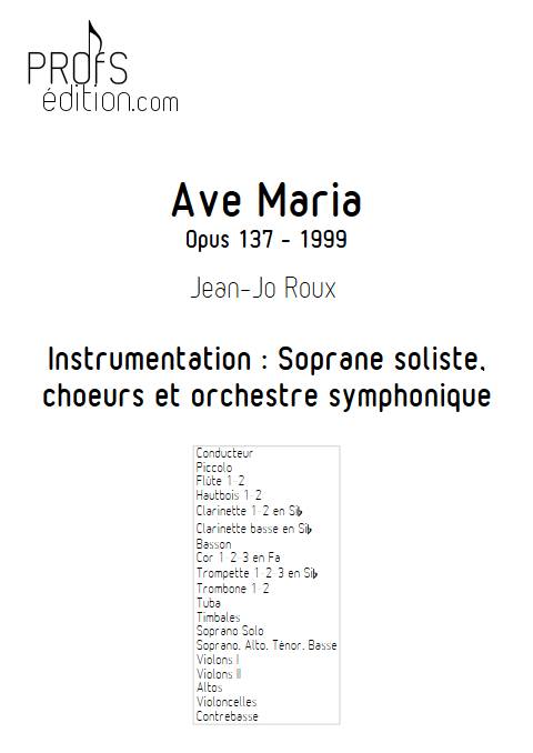 Ave Maria - Soprano & Orchestre Symphonique - ROUX J.J. - page de garde