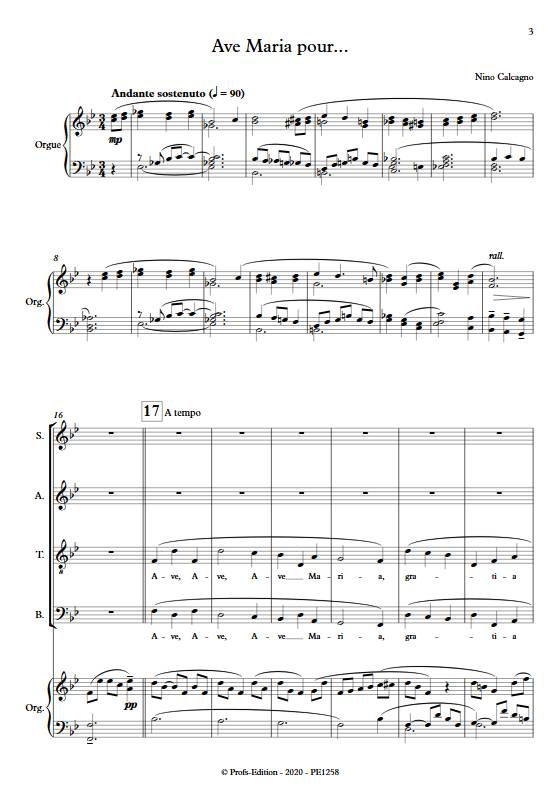 Ave Maria pour... - Chœur mixte et voix - CACAGNO N. - Partition