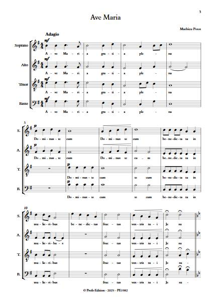 Ave Maria - Chœur mixte - POTOT M. - Partition