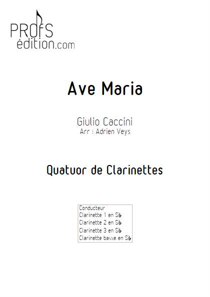 Ave Maria - Quatuor de Clarinettes - CACCINI G. - page de garde