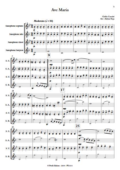 Ave Maria - Quatuor de Saxophones - CACCINI G. - app.scorescoreTitle
