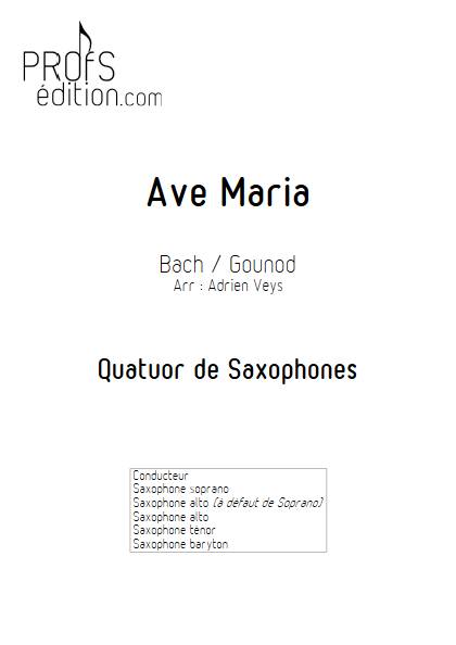 Ave Maria - Quatuor de Saxophones - BACH J. S. GOUDOD C. - page de garde