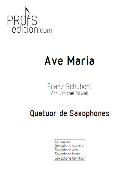Ave Maria - Quatuor de Saxophones - SCHUBERT F. - page de garde