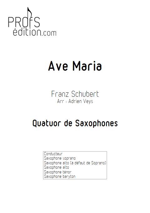 Ave Maria - Quatuor de Saxophones - SCHUBERT F. - page de garde