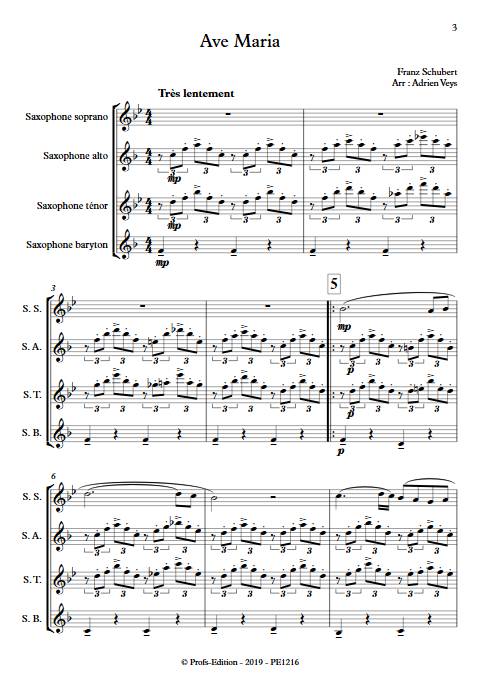Ave Maria - Quatuor de Saxophones - SCHUBERT F. - app.scorescoreTitle