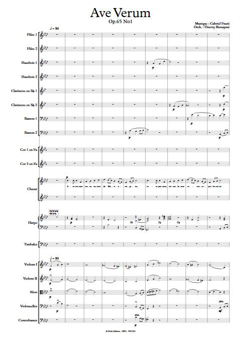 Ave Verum - Orchestre Symphonique & Chœur - FAURE G. - Fiche Pédagogique