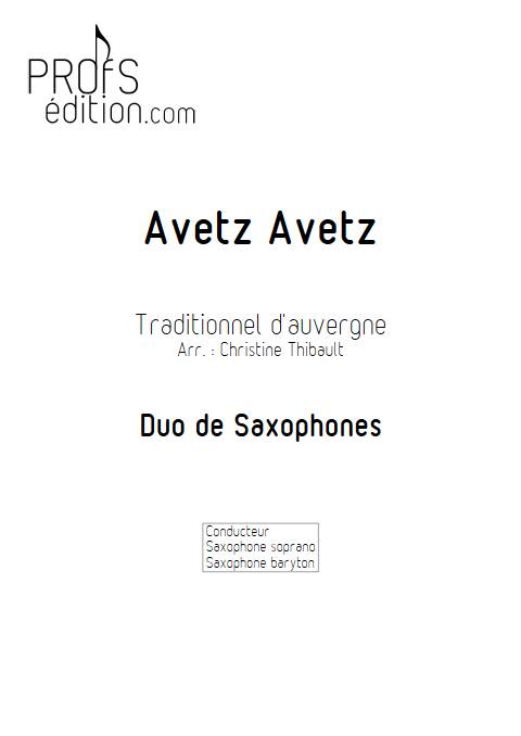 Avetz Avetz - Duo de Saxophones -TRADITIONNEL FRANCAIS - page de garde