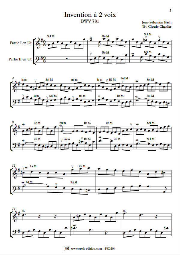 Invention BWV 781 - Duo - BACH J. S. - app.scorescoreTitle