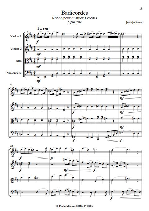 Badicordes - Quatuor à Cordes - ROUX J.J. - Partition