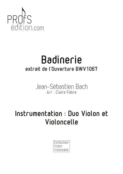 Badinerie - Duo violon Violoncelle - BACH J. S. - page de garde