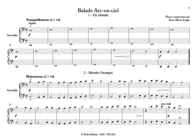 Balade Arc-en-ciel - Piano 4 mains - JOUGLA R. M. - Partition