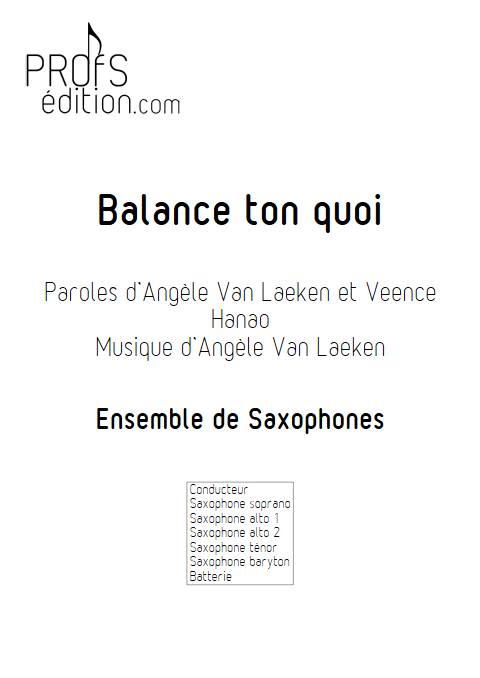 Balance ton quoi - Ensemble de Saxophones - ANGELE - page de garde