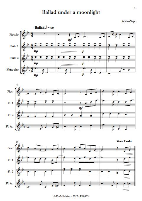 Ballad under a moonlight - Ensemble de Flûtes - VEYS A. - app.scorescoreTitle