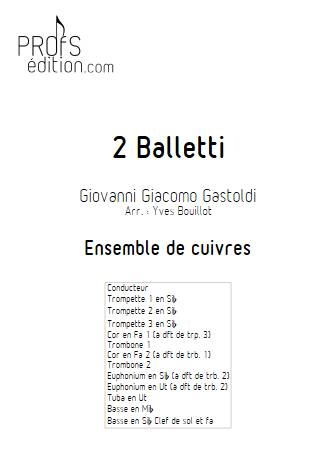 2 Balletti - Ensemble de cuivres - GASTOLDI G. G. - page de garde