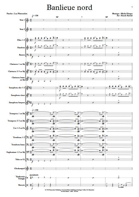 Banlieu Nord - Orchestre d'Harmonie - BERGER M. - app.scorescoreTitle
