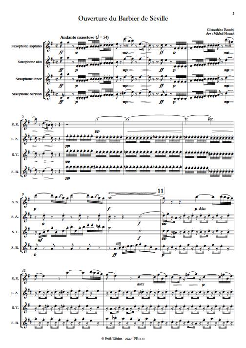 Barbier de Séville - Quatuor de Saxophones - ROSSINI G. - Partition