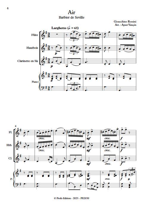Barbier de Seville - Quatuor - ROSSINI Gioacchino - Partition