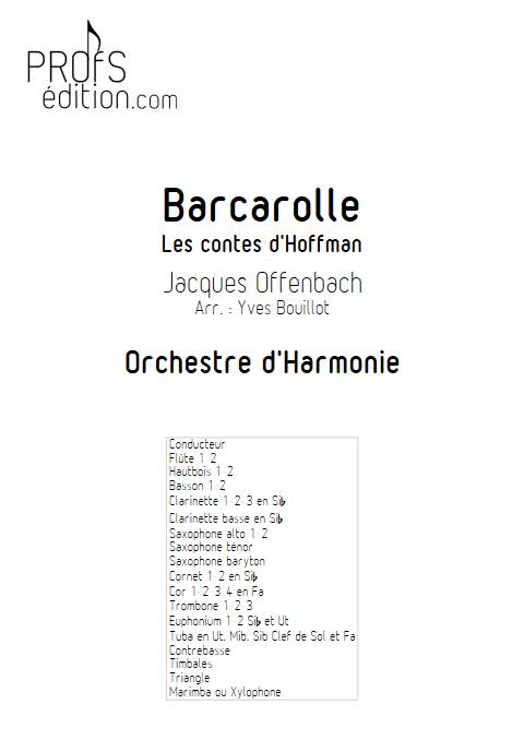 Barcarolle - Orchestre d'Harmonie - OFFENBACH J. - page de garde
