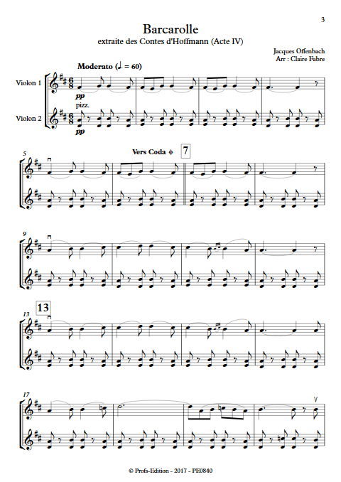 Barcarolle - Duo Violons - TCHAIKOVSKI P. I. - app.scorescoreTitle