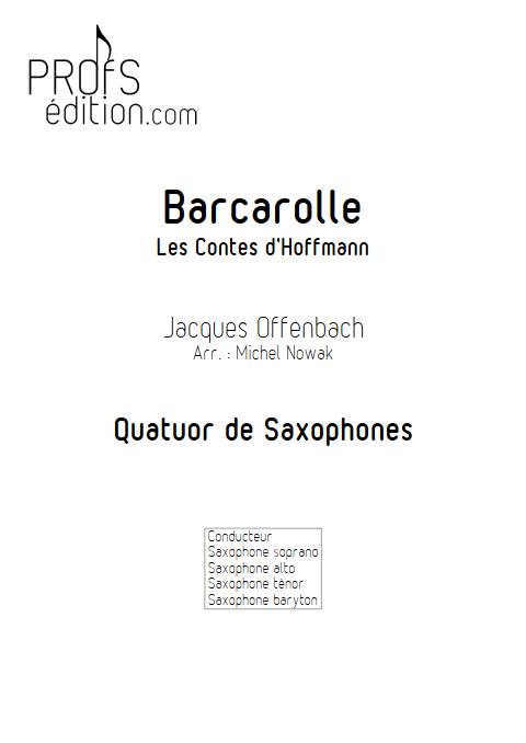 Barcarolle - Quatuor de Saxophones - OFFENBACH J. - page de garde
