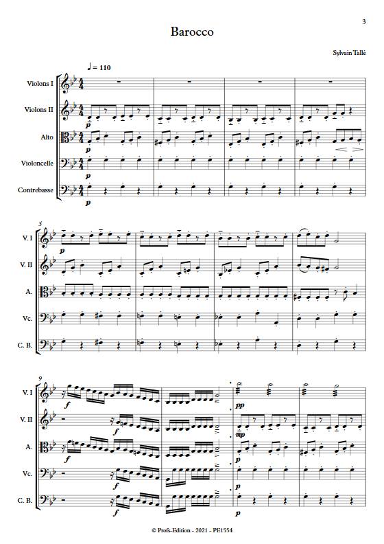 Barocco - Orchestre à cordes - TALLE S. - Partition