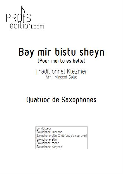 Bay mir bistu sheyn - Quatuor de Saxophones - TRADITIONNEL KLEZMER - page de garde