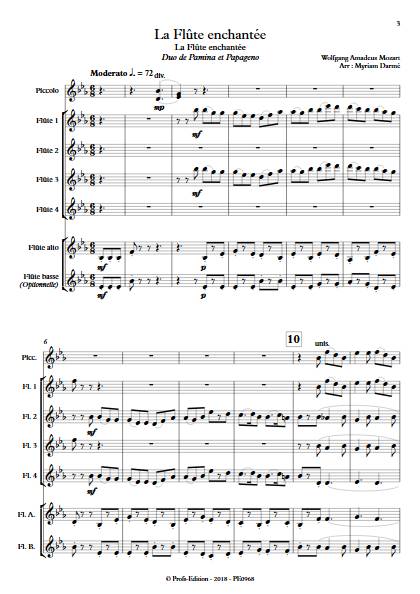 Bei Männern welche Liebe fühlen - Ensemble de Flûtes - MOZART W.A. - Partition