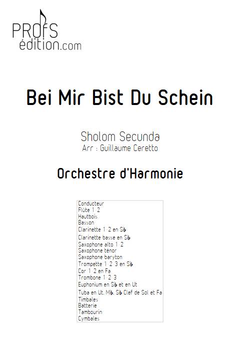 Bei Mir Bist Du Schein - Orchestre d'harmonie - SECUNDO S. - page de garde