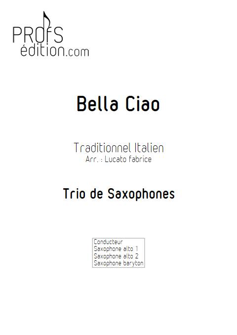 Bella Ciao - Trio Saxophones - TRADITIONNEL ITALIEN - page de garde